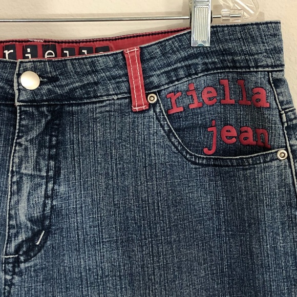 Gabriella Ltd UK 1973 Size 16 Embroidered Jeans Mid Wash Denim Streetwear Iconic - Picture 2 of 7